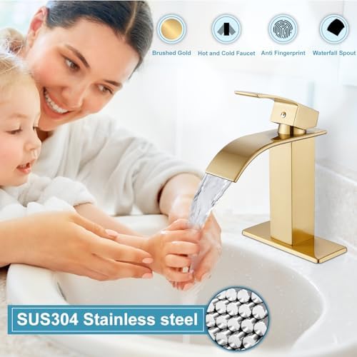 Midanya Modern Faucet Single-Handle Deck-Mount Brushed Gold