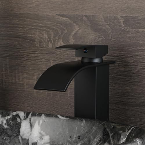 Black White Marbling Vessel Sink