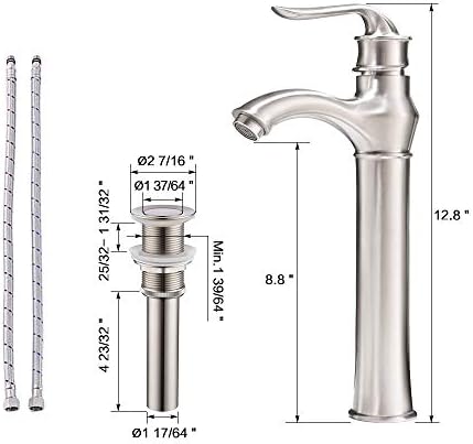 VOKIM 19-inch Vessel Sink Faucet Combo - Durable and Stylish Design