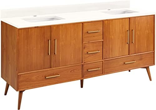 Teak and Chrome Vanity Set