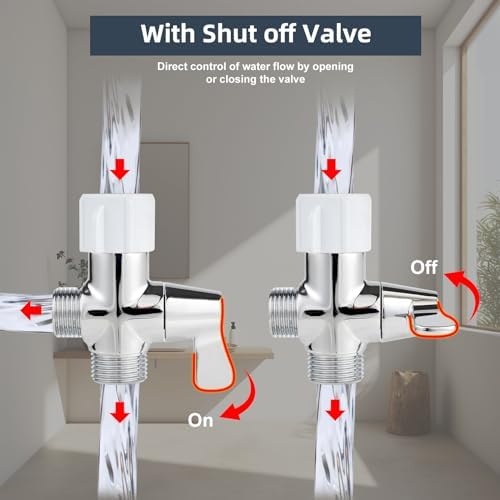 Hibbent Bidet T Adapter with Shut Off Valve