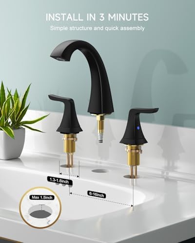 Matte Black Widespread Bathroom Faucet