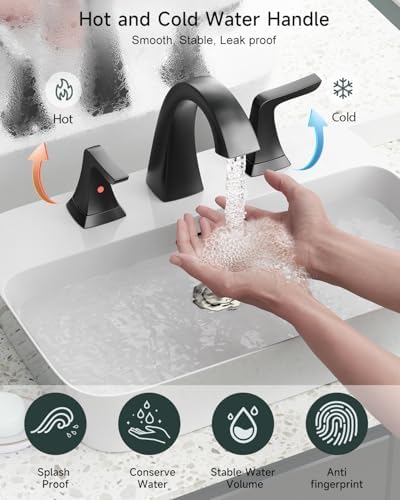 Matte Black Widespread Bathroom Faucet