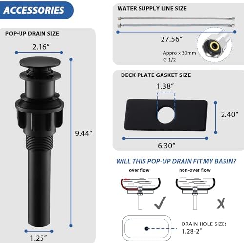 RainMAX RainCatch Full Flow Waterfall Faucet RV Bath Compatible Matte Black