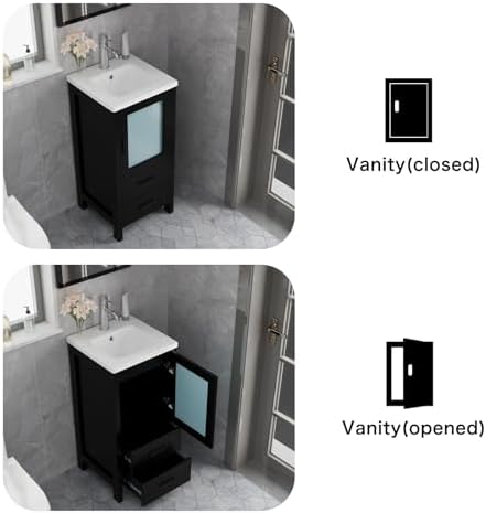 Elegant 16 Black Vanity With Storage
