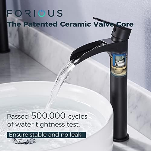 FORIOUS Black Brass Vessel Sink Faucet