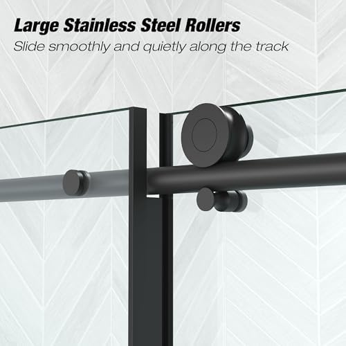 Luxury Frameless Shower Door Matte Black