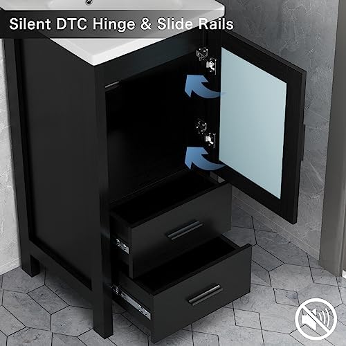 Elegant 16 Black Vanity With Storage