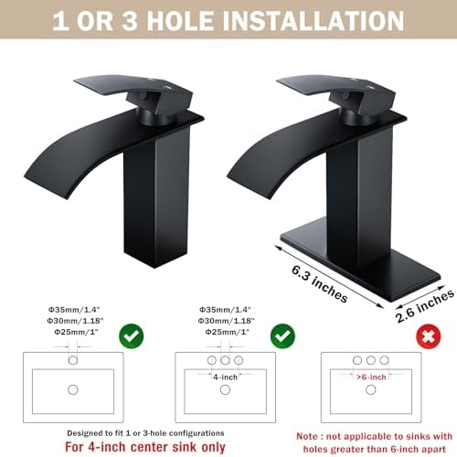 Qomolangma Ultra-Wide Single-Handle Waterfall Bathroom Faucet Matte Black