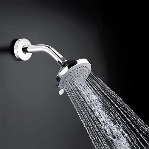 Lowcus Wall-Mounted Extendable Shower Arm with Flange 6-inch Chrome