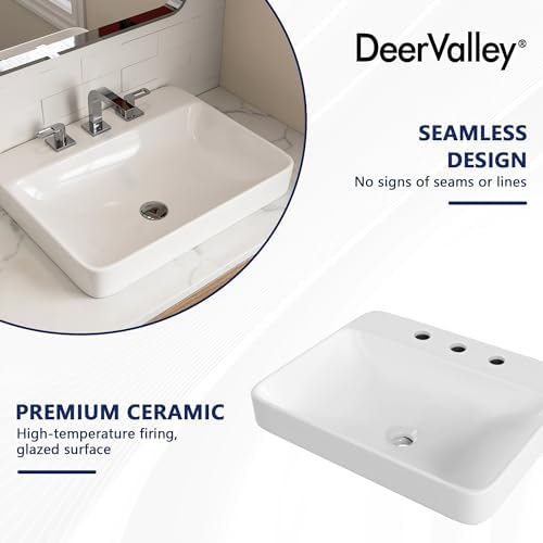 drugValley 24x19 Vessel Sink for Bathroom Modern Durable