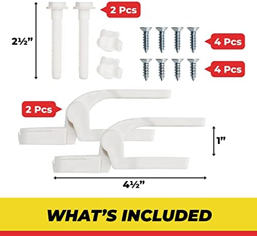Secure Your Toilet Seat White Plastic Hinge Replacement Set