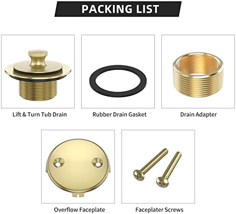Upgrade Your bathtub with the Citymoor Brushed Gold Bathtub Drain Kit