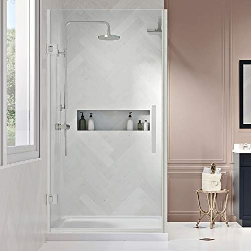 32-inch Frameless Satin Nickel Shower Door