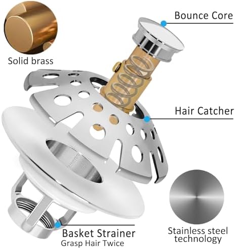 Bathroom Sink Drain Strainer 11-165in 28mm-42mm