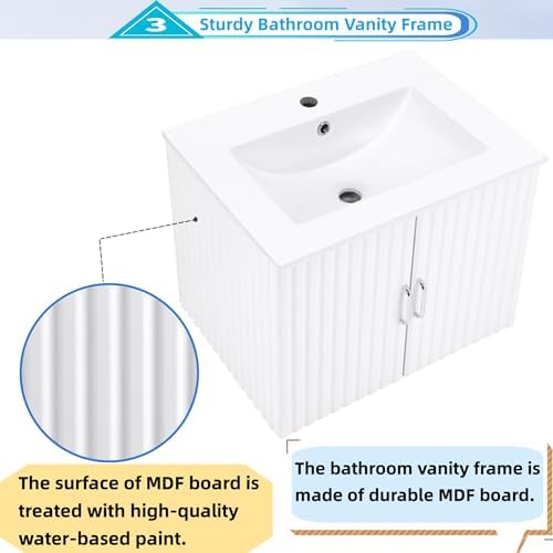 Stylish 24 Floating Vanity White