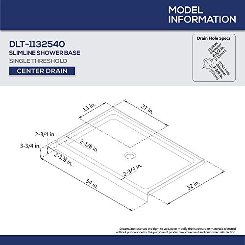 DreamLine SlimLine 32x54x2 34 White Shower Base