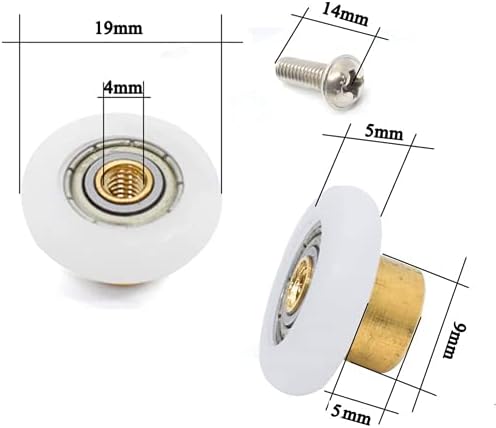 4-Piece Bath Shower Door Rollers for Glass Sliding Doors