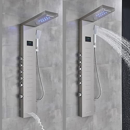 Huin Luxury LED Rainfall Shower Panel Tower with massage jets for Relaxation