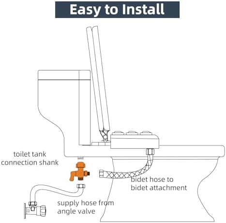 Hibbent Bidet T Adapter with Shut Off Valve
