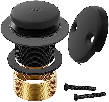 Matte Black Bathtub Drain Tip-Toe Tub Trim Set