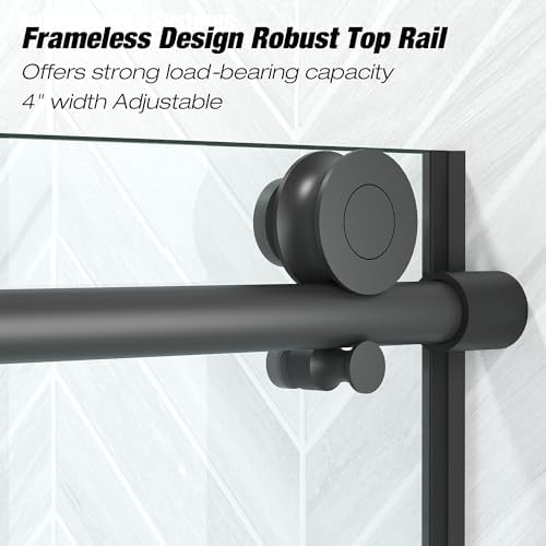 Luxury Frameless Shower Door Matte Black