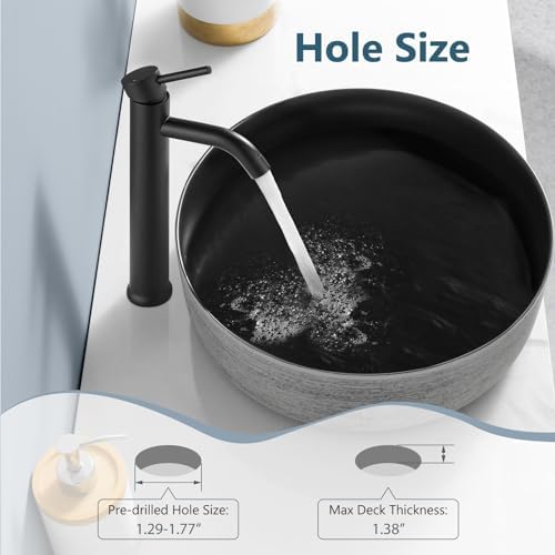 Aolemi Vessel Sink Faucet Matte Black
