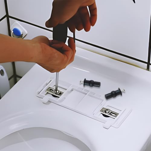 EMVANV Toilet Seat Hinges Screws Black 2PCS Kit