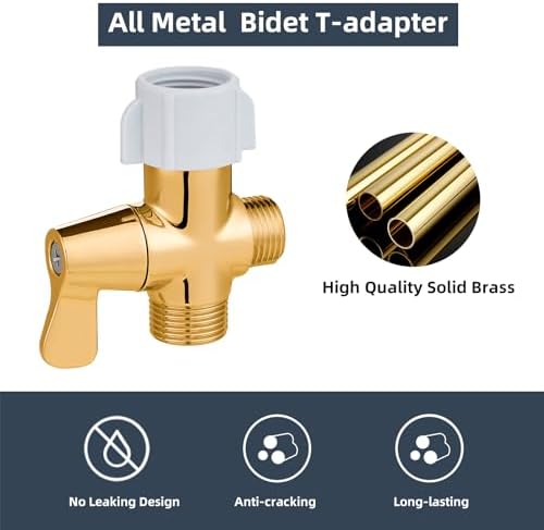 Hibbent Bidet T Adapter with Shut Off Valve