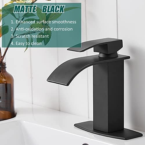 Hoimpro Black Waterfall Faucet