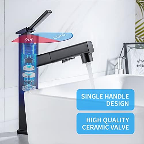HANLIAN Single-Handle Pull-Out Bathroom Faucet