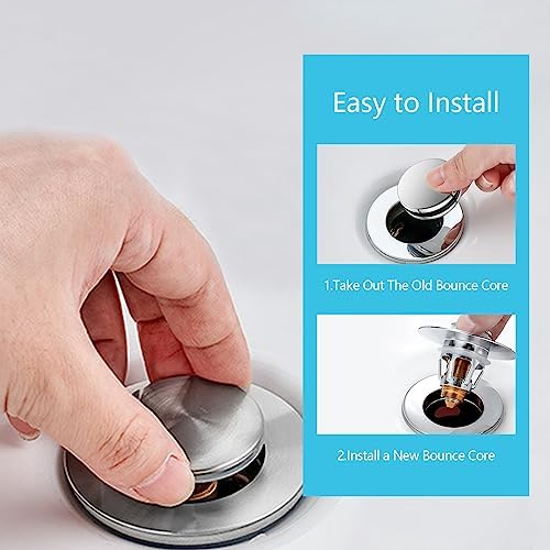 Premium Brass Sink Stopper with Hair Catcher for 104-197 Inch Drains