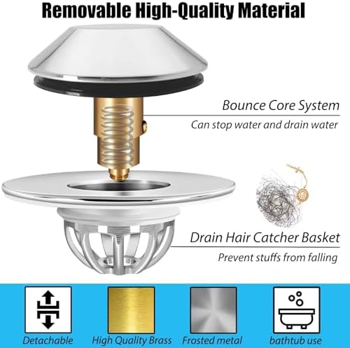 Premium Anlify Bathtub Drain Stopper Replacement for 145-18-inch Drains