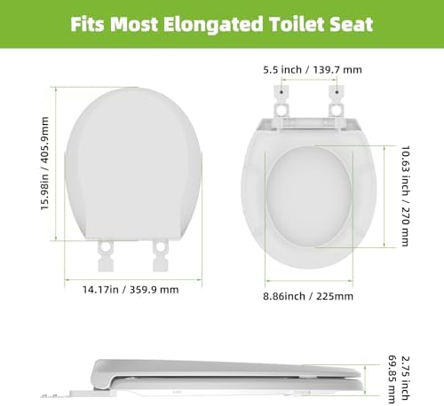 No Slam Round Toilet Seat Cover by Hygie Rinse