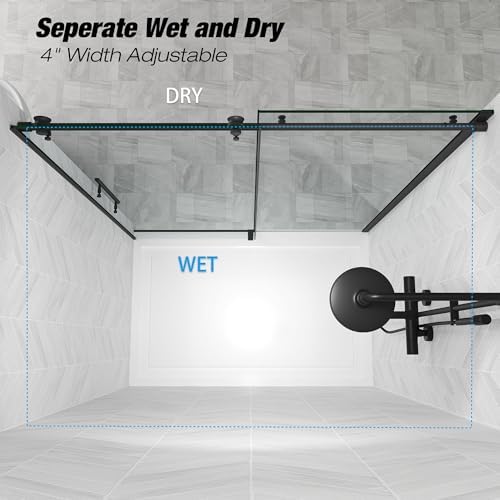 Luxury Frameless Shower Door Matte Black