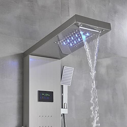 Huin Luxury LED Rainfall Shower Panel Tower with massage jets for Relaxation