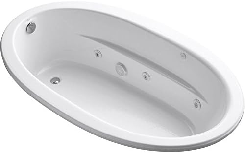 Chic White Drop-In Bathtub by Kohler Smooth Performance for Relaxation