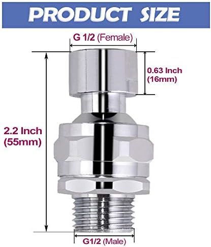 YDmeet Adjustable Swivel Ball Shower Head Adapter Brass Connector