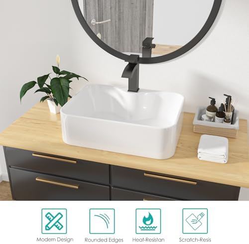 Modern White Vessel Sink for Bathroom