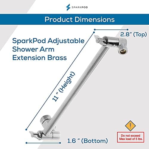 11-inch Adjustable Brass Shower Extension Arm