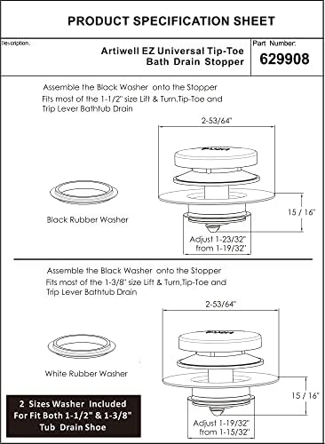 Artiwell Universal Bath Drain Stopper Cover