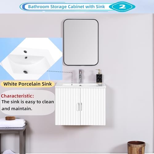 Stylish 24 Floating Vanity White