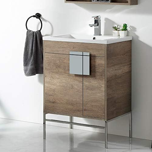 Elegant 24-Inch Bathroom Vanity with Gray Sink