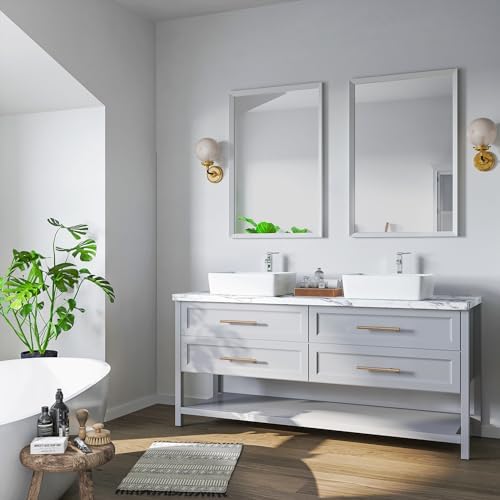 White Rectangle Vessel Sink