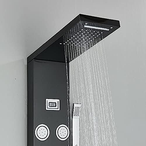 Waterfall Shower Head for Showers Realistic Rainfall with Massager Jets