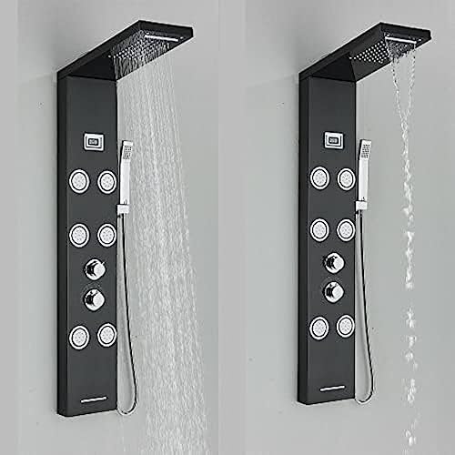 Waterfall Shower Head for Showers Realistic Rainfall with Massager Jets