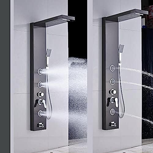 LED Rainfall Shower Head with Massager Jets