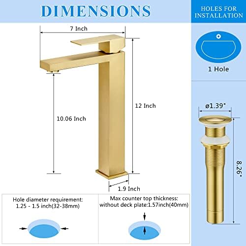 Stylish Tall Vessel Sink Faucet