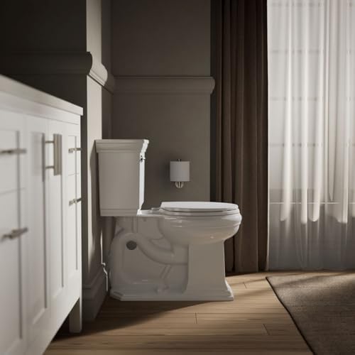 No-Slab Quiet-Close Round Toilet Seat with Grip-Tight Bumpers