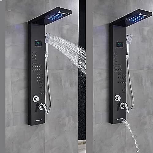 Sprinkling LED Waterfall shower body with massage jets rain-like water effect